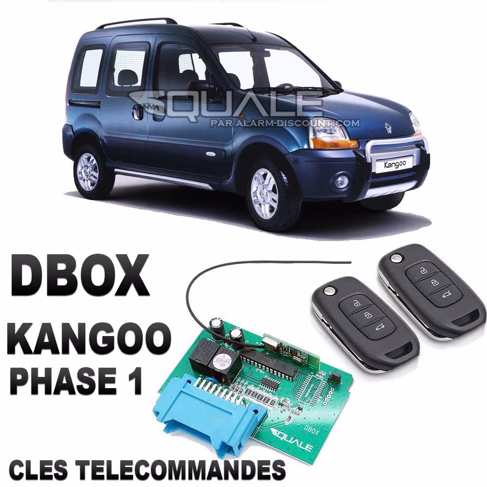 DBOX per Kangoo 1 fase 1 con 2 chiavi telecomando (Antifurto + apertura/chiusura)