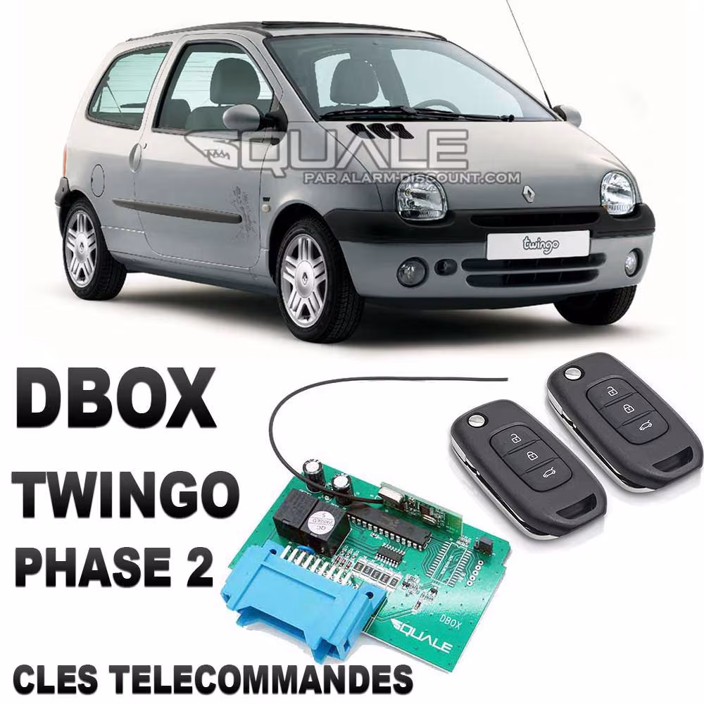 DBOX per Twingo 1 fase 2 con 2 chiavi telecomando (Antifurto + telecomando)