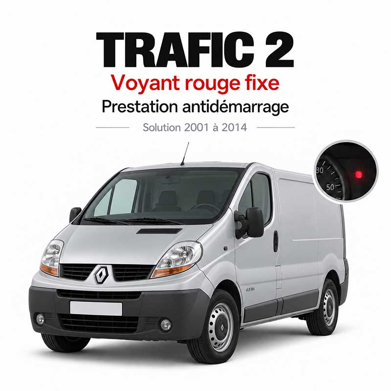 Renault Trafic 2 avec voyant rouge antidémarrage fixe – solution antidémarrage pour modèles 2001 à 2014