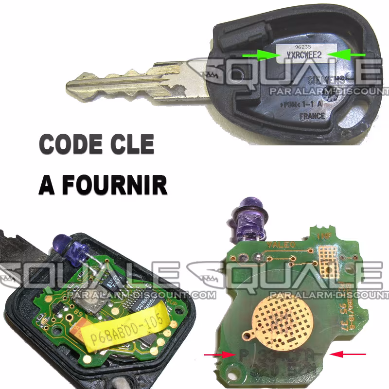 Code clé pour module squale anti démarrage espace 2